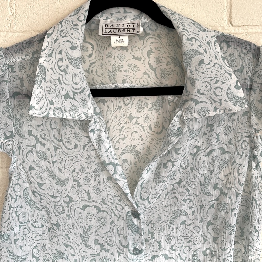 🦋3/40 DANIEL LAURENT Vintage Sheer Blouse (S)